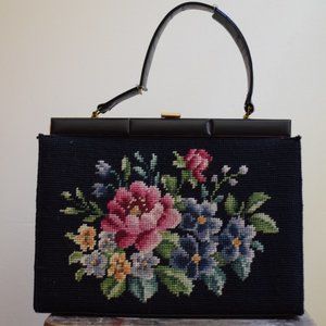 Needlepoint Floral Purse